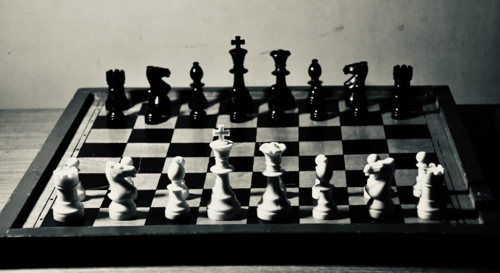 Chess board symbolizing strategy and power dynamics with a difficult boss